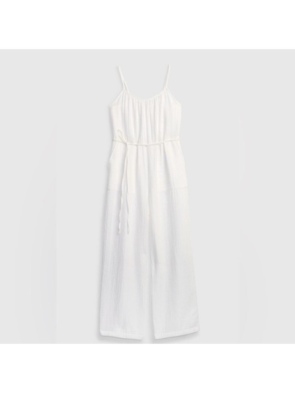 Gap Crinkle Gauze Beachy BoHo Minimalist Wide Leg Summer Resort Wear Jumpsuit